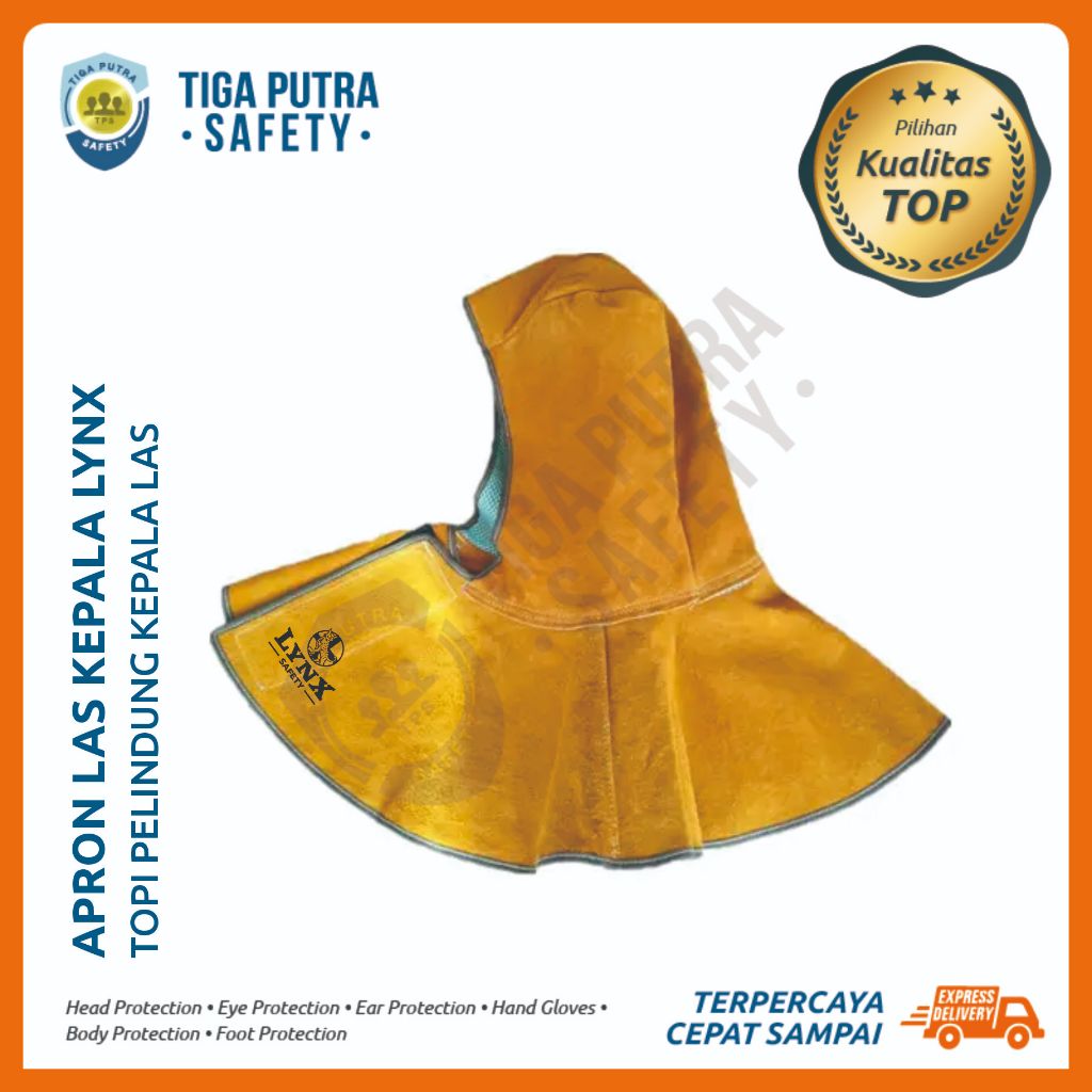Topi Las Kulit / Apron Las Kepala Lynx Safety Wellding / Pelindung Las Kepala
