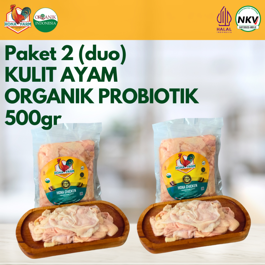 

Hona Farm PAKET HEMAT 2 (Duo) KULIT AYAM Organik Probiotik (500gr)