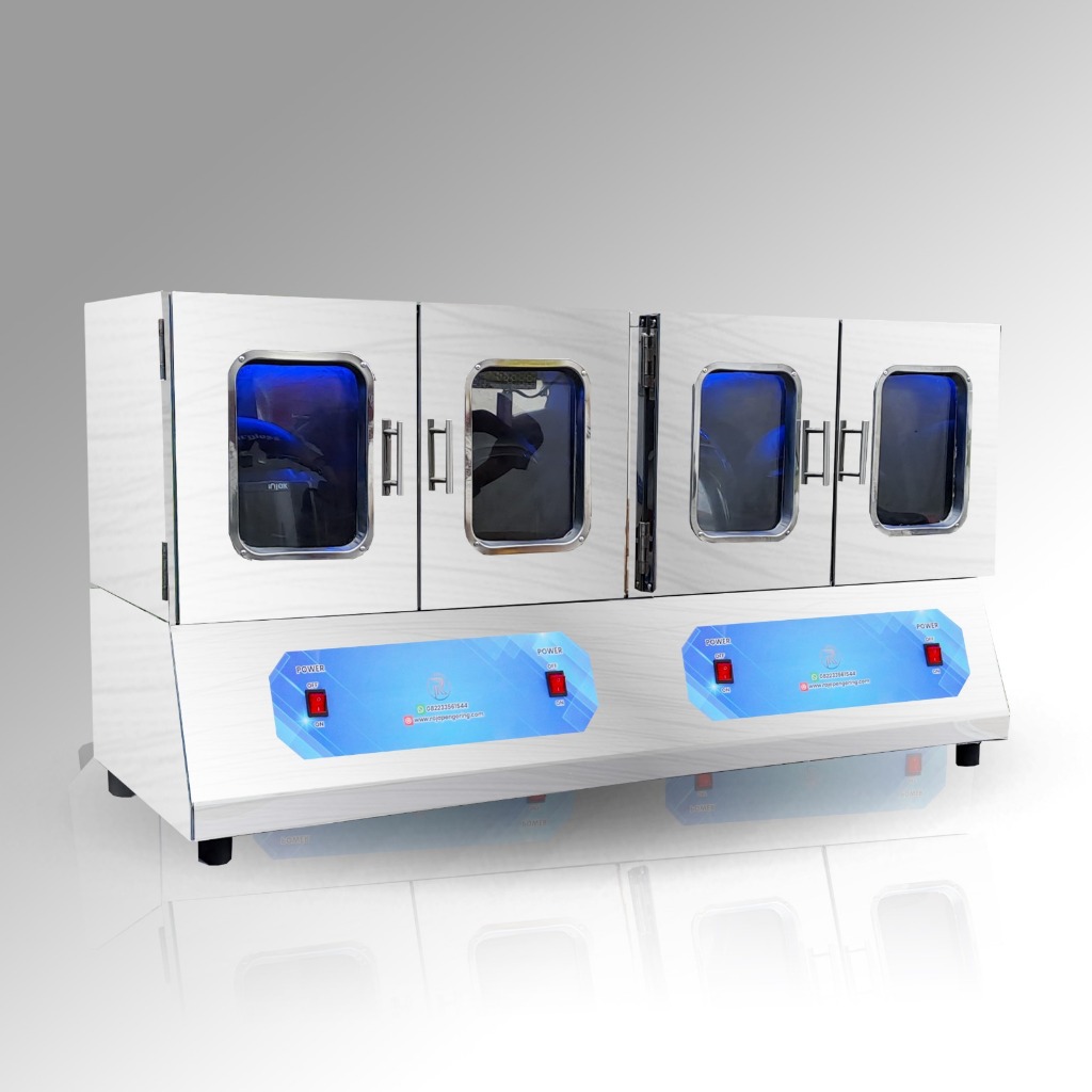 Mesin Pengering Helm dan Sepatu Box UV 4 Tungku Tipe Gas