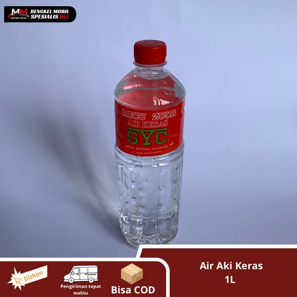 Air Aki Zuur - Air Accu Keras - Air Aki Keras 1000 ML 1 LITER  Cairan Aki MERK SYC