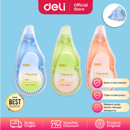 

(Isi 3) Deli - Correction Tape Macaron / Tipe X H333