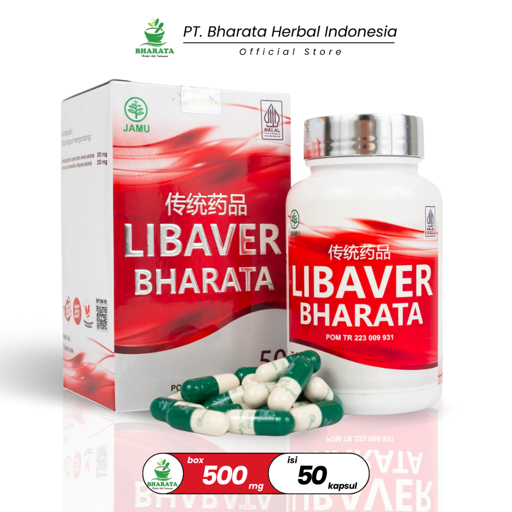 Libaver Bharata Obat Herbal Liver Hepatitis ABCDE Liver bengkak Sirosis Hati Original Bharata