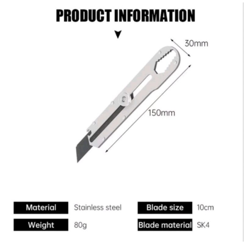

ACCESORISE Cutter Stainless Steel Dengan Pengukur Anti Karat 9 in 1 Knife Cutting Tool Bottle Cutter Serbaguna Anti Karat