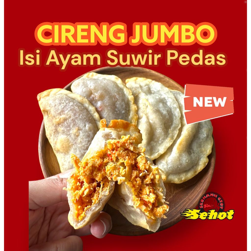 

1 PACK CIRENG JUMBO ISI AYAM SUWIR PEDAS 3 PCS