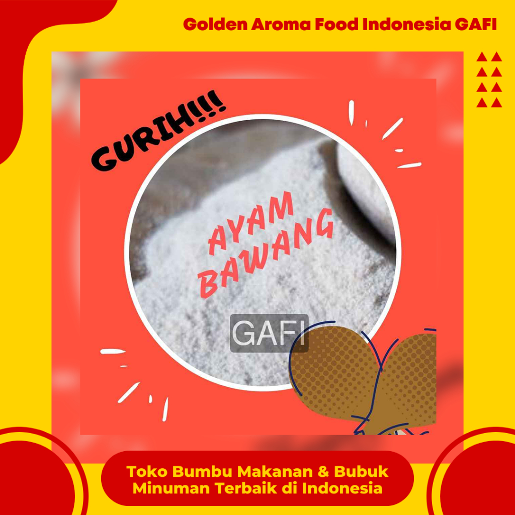 

GAFI Food Bumbu Tabur Rasa Ayam Bawang 1 Kg Lezat Halal, Chicken Onion Flavour Seasoning Powder 1 kg