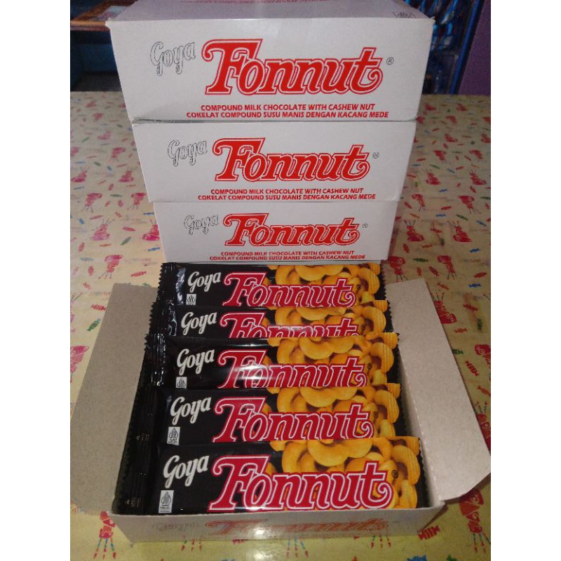 

COKLAT GOYA FONNUT 1BOX ISI 24Pcs| Chocolate Cashew 10gr