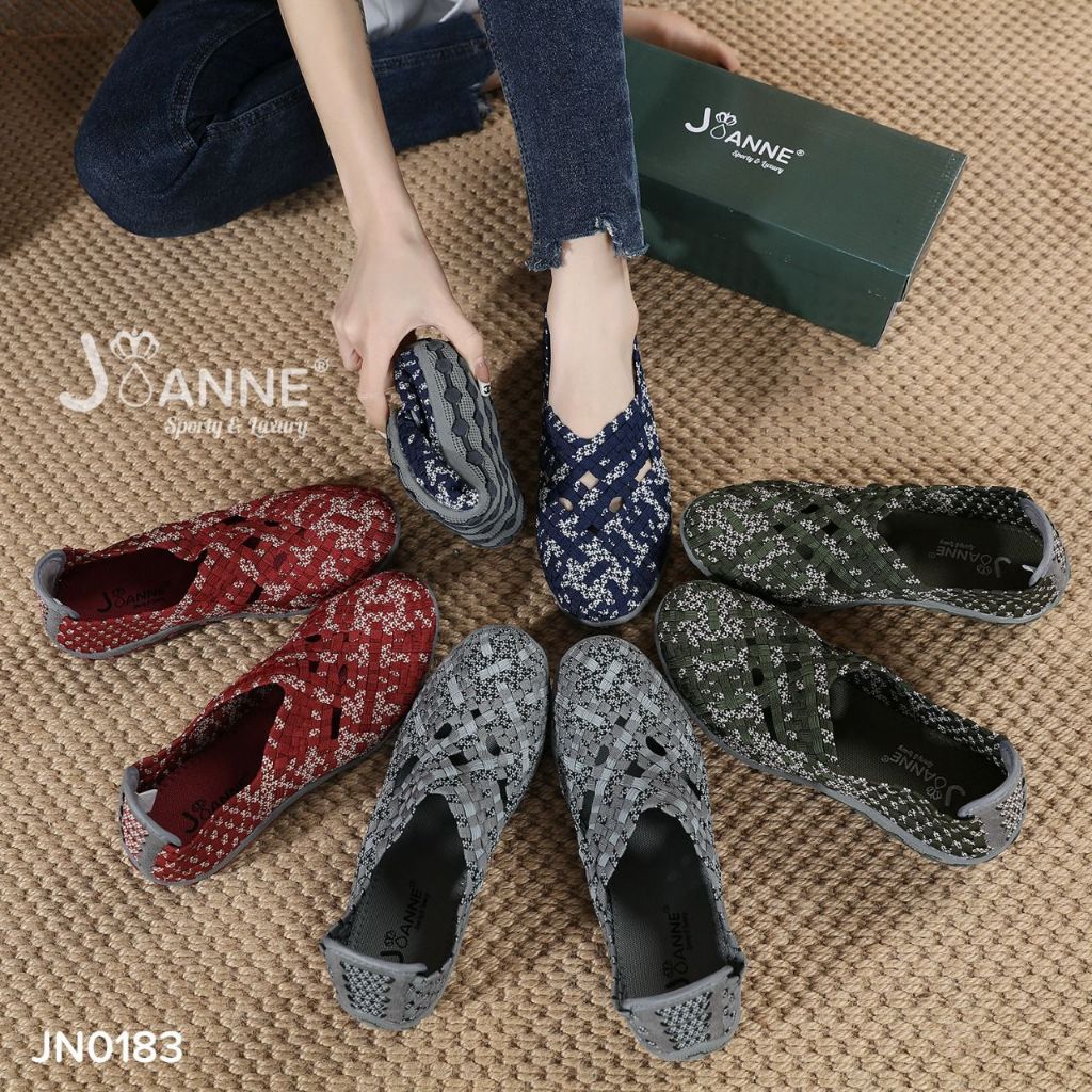 JN0183 JOANNE SEPATU FLAT RAJUT WANITA
