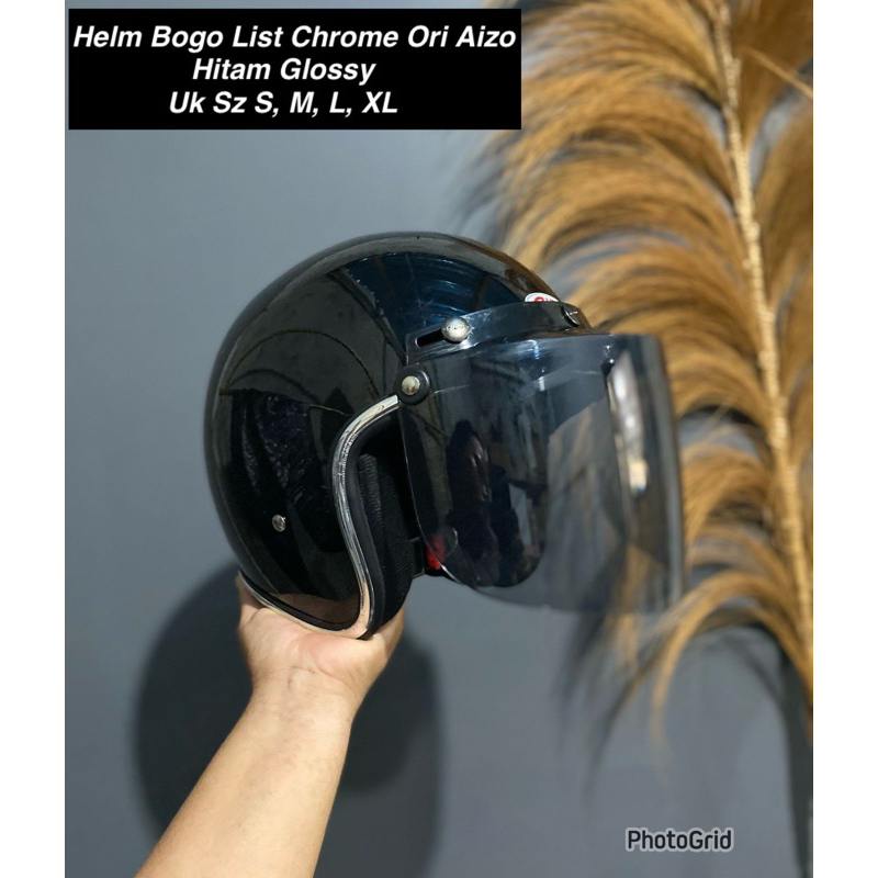 helm bogo listchrome aizo (free packing,kardus, bublewrap,dan sarungan)