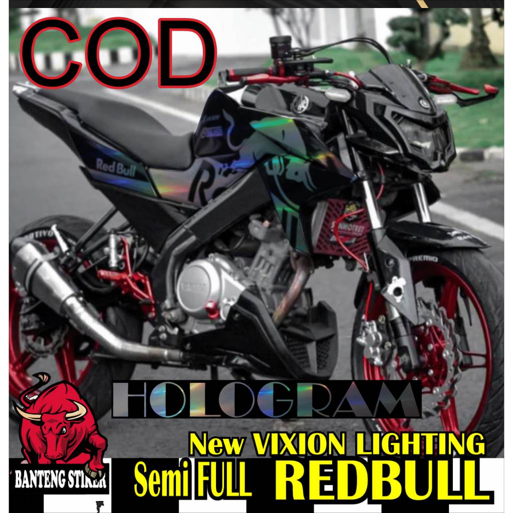 Stiker striping VIXION new NVL (new vixion lighting) redbull HOLOGRAM