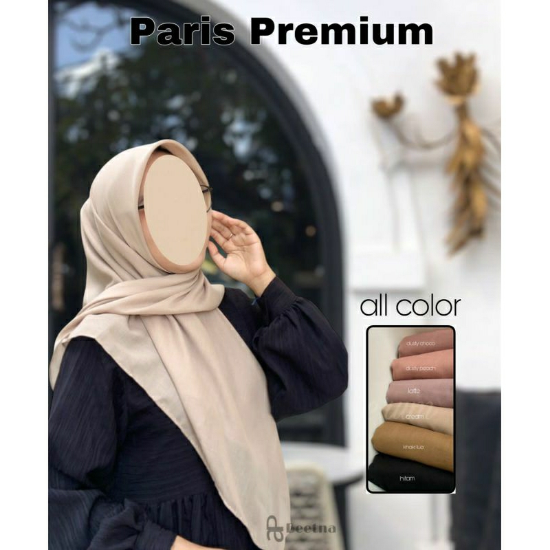 Hijab Segiempat PARIS PREMIUM voal Polos ORI anti letoy jahit tepi