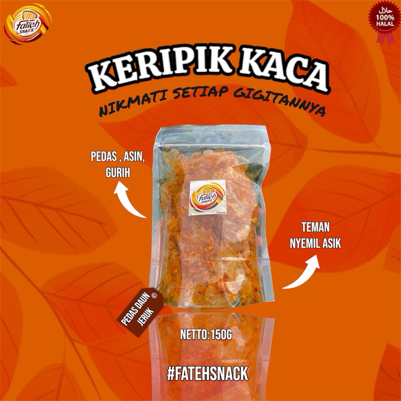 

Keripik Kaca pedas daun jeruk Murah - 150g Makanan ringan