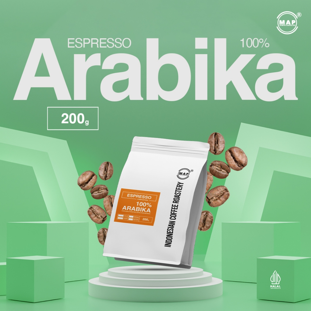 

MAP19 Coffee Biji Kopi Pure Arabika 200g 100% Arabika Biji Kopi Indonesia