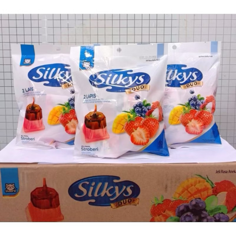 

Silkys Puding Duo lapis dan gula aren puding buah