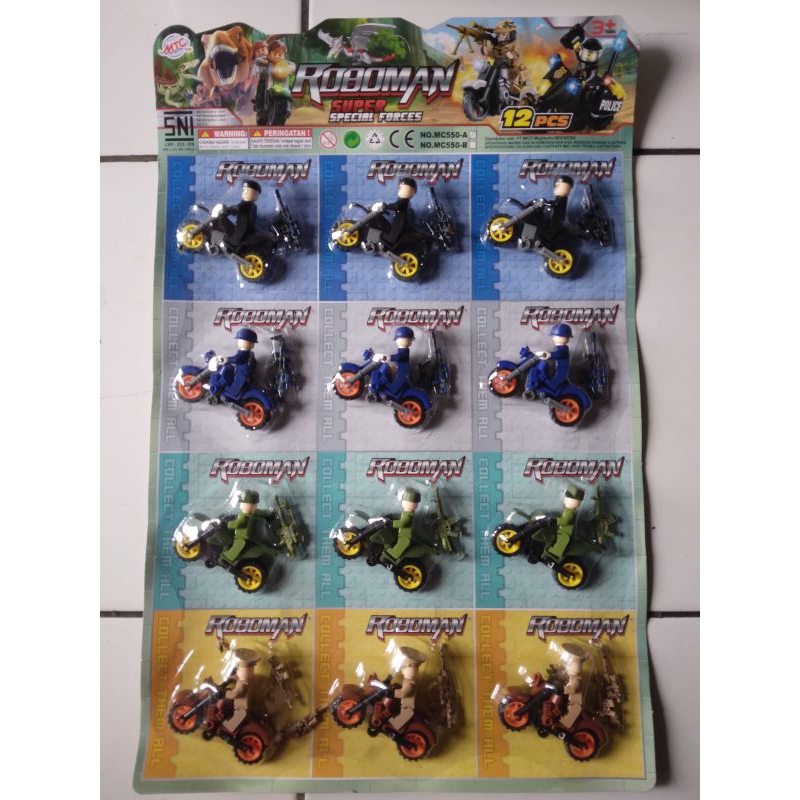 maenan lego motor roboman per 1 lembar isi 12 pcs