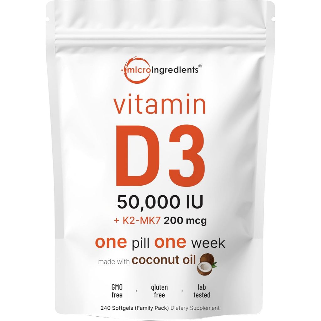 PROMO!! VITAMIN D3 50000iu+ k2 200mcg Microigredients 240 softgel