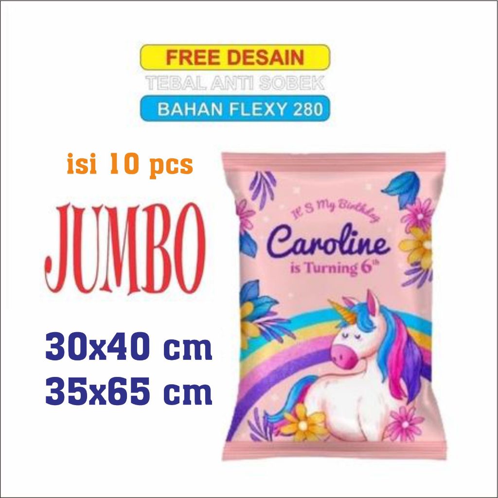 

( isi 10) JAYAPRINT - Snack Super Jumbo Hampers ultah Set Snack Jumbo Ulangtahun Custom Nama Ukuran Only Pouch Tanpa Snack!