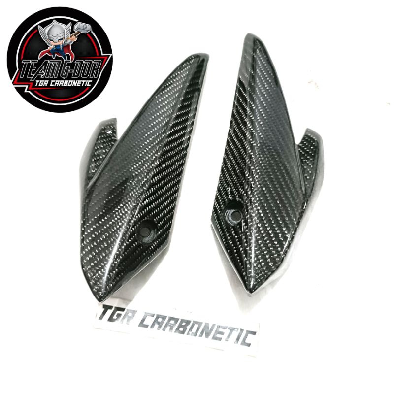 cover lis batok lampu depan kiping pipi kupingan set carbon kevlar ori yamaha byson fi 2up
