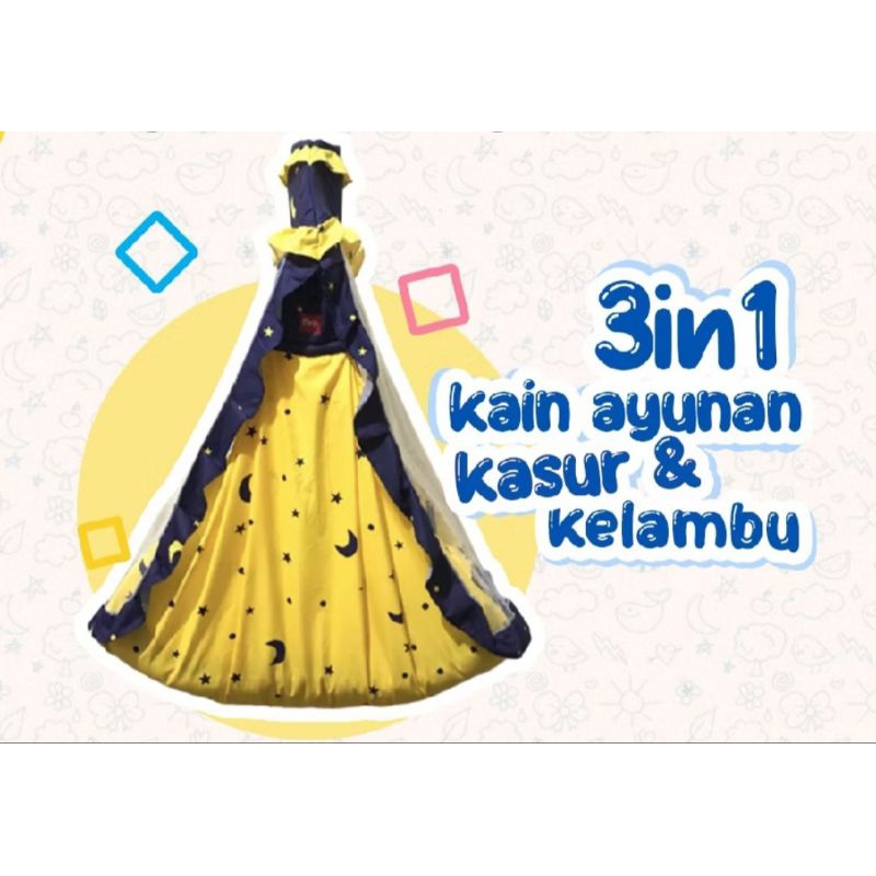 AYUNAN BAYI GANTUNG DENGAN KELAMBU - Tempat Tidur Bayi Karakter (PreLoved)