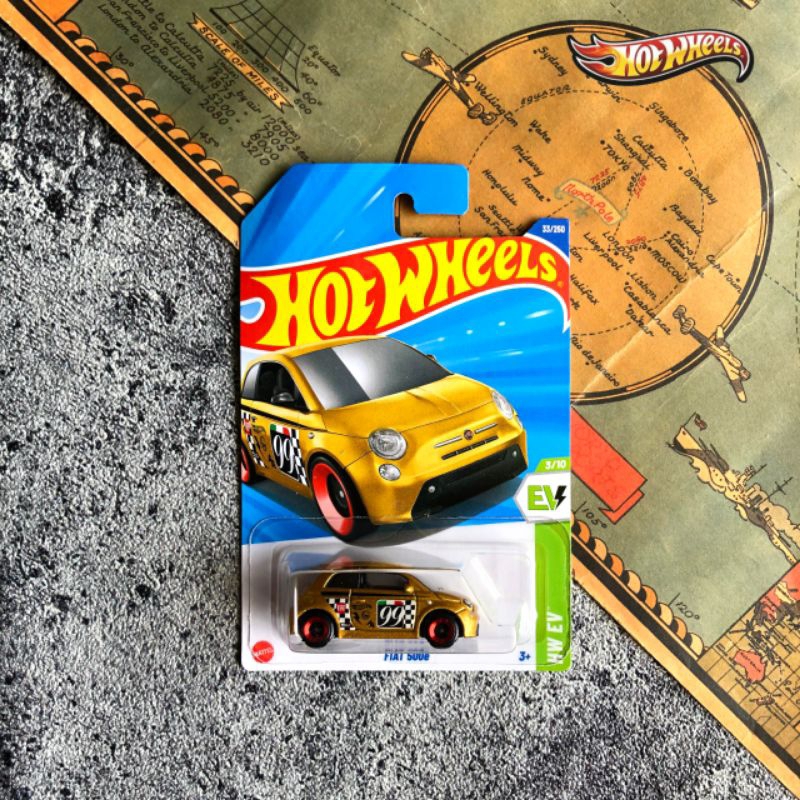 [ HYW85 ] Hot Wheels Regular Fiat 500e Gold 99 - Mainan Mobil Balap