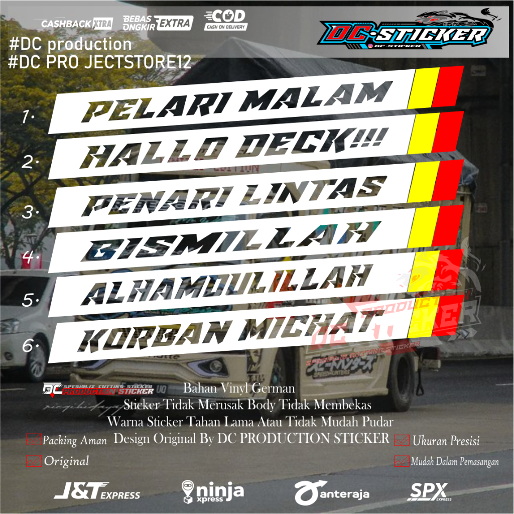 [TERBARU] CUTTING STICKER KACA DEPAN SAMPING UNTUK MOBIL TRUK - PICKUP CANTER