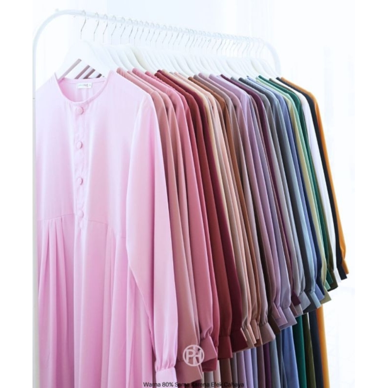 ZAYNA DRESS BY PELANGI HIJAB ORIGINAL GAMIS SYAR'I WOLFIS GRADE A POLOS TERBARU / DAILY DRESS DEWASA