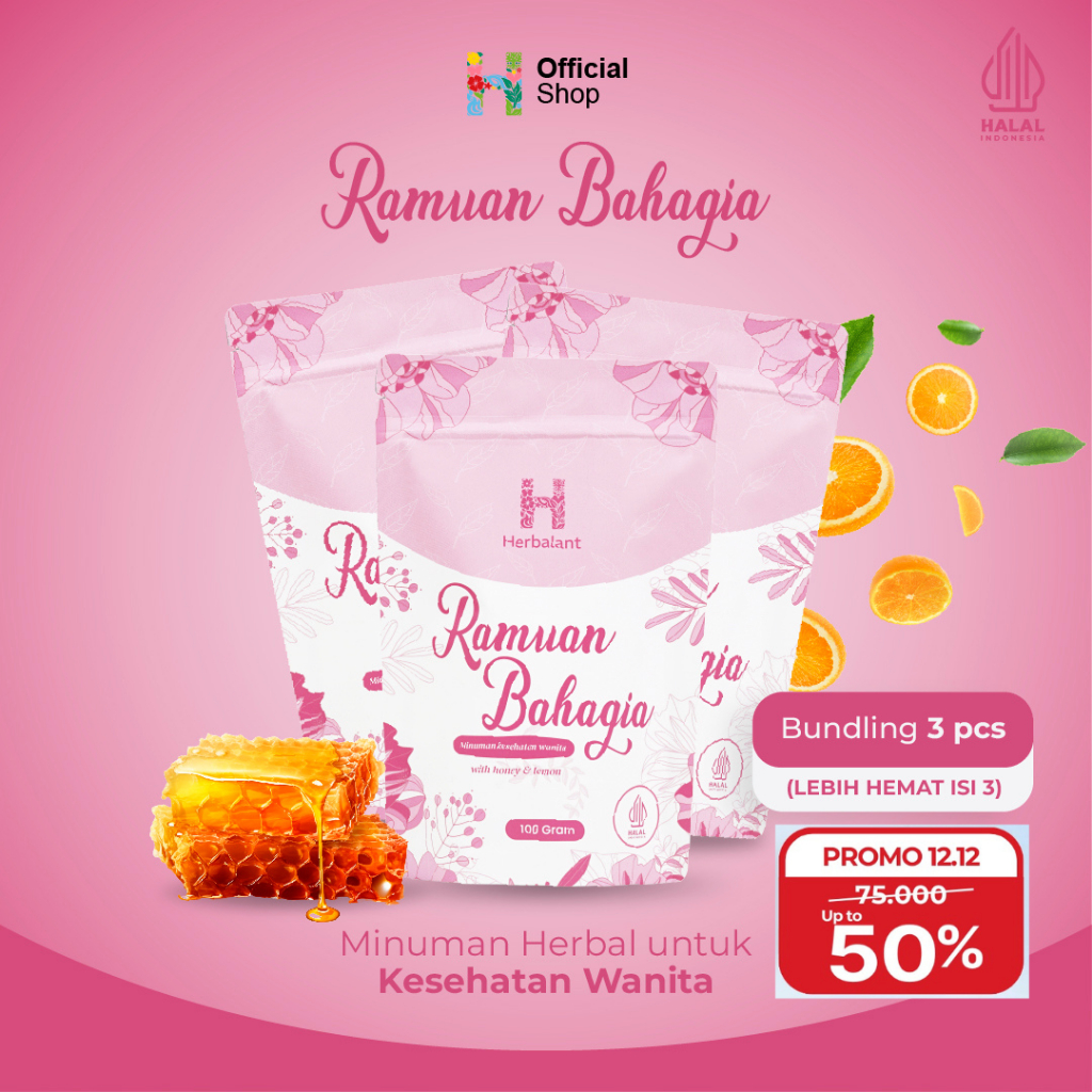

Paket 3 Pcs Ramuan Bahagia Rimpang Ramcin JSR Utk Terlambat haid / datang bulan & Asam Lambung Gerd