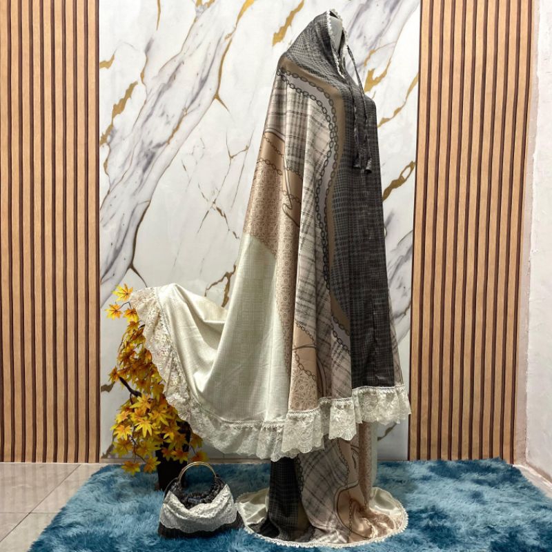 mukena dewasa mukena syakila Armani silk renda strict Felicia mewah dan cantik