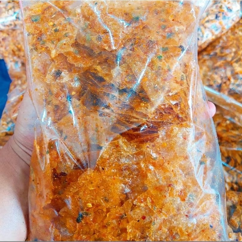 

keripik kaca pedas daun jeruk isi 250gram /kripca pedas daun jeruk