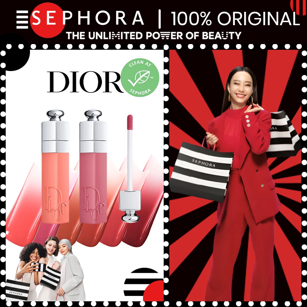 SEPHORA【100% Original】DIOR ADDICT LIP TINT NEW FORMULA LIP TATTO 251 Natural Peach/ 351 Natural Nude