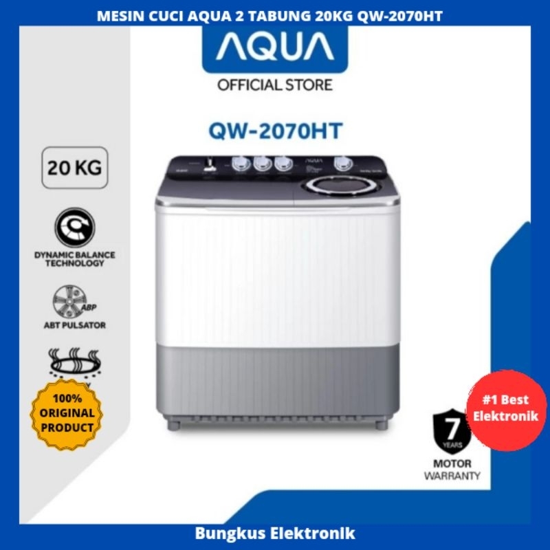 MESIN CUCI AQUA 2 TABUNG 20KG QW-2070HT MESIN CUCI AQUA 2 TABUNG 20 KG