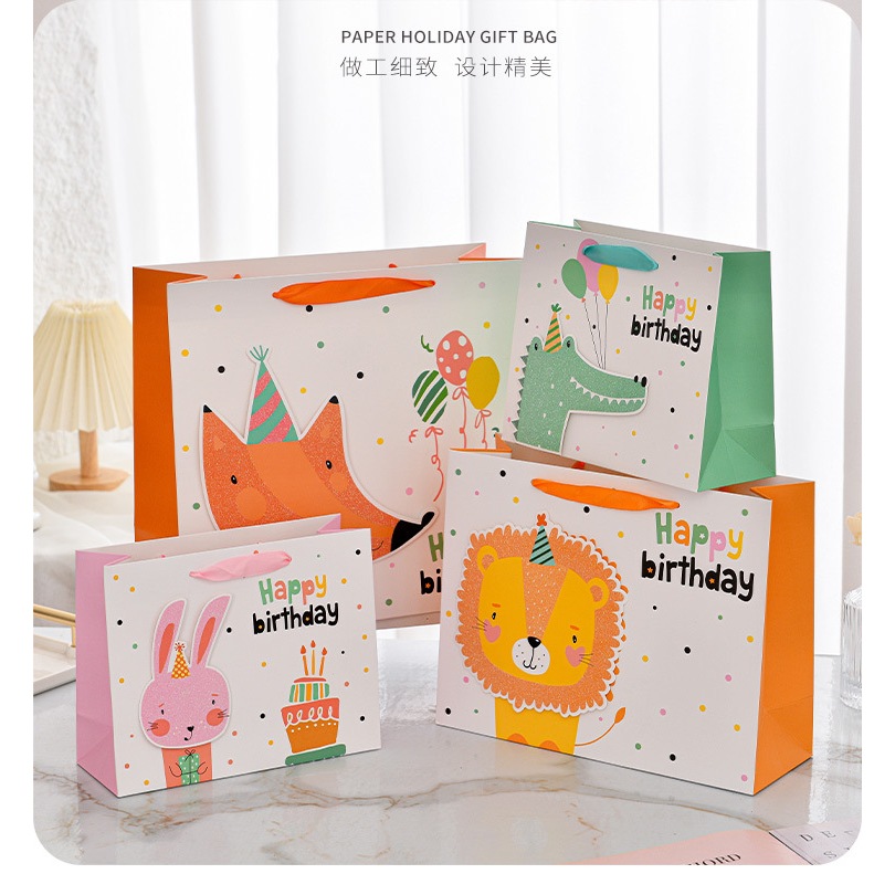 

Paperbag Animal Ulang Tahun 3D Manik Manik Bling Bling Lucu