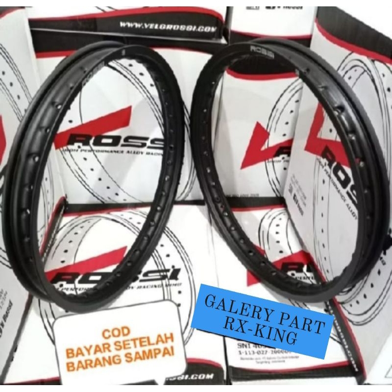 velg veleg Rossi hitam dop hitam glossy ring 18 ukuran 165 185 215 RX King RX spesial RX k King lama