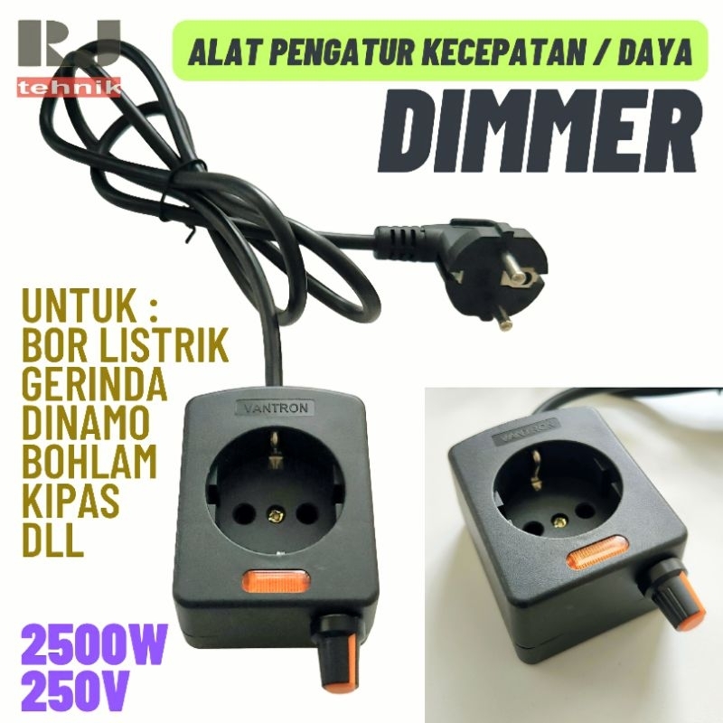 Dimmer Speed Control Pengatur Kecepatan Daya Mesin Gerinda Bor Dinamo Kipas Lampu Bohlam AC 250V Kab