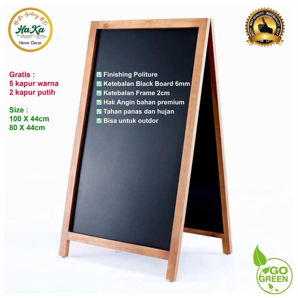 

Baru Papan Tulis Kapur Menu Cafe/ Black Board 2 Sisi 80Cm & 100Cm