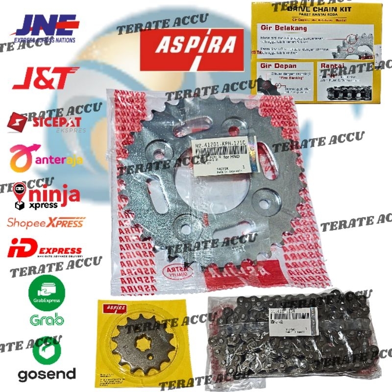 Gear Set Rantai Motor ASPIRA Kharisma, Supra X 125 Old ASTRA OTOPARTS