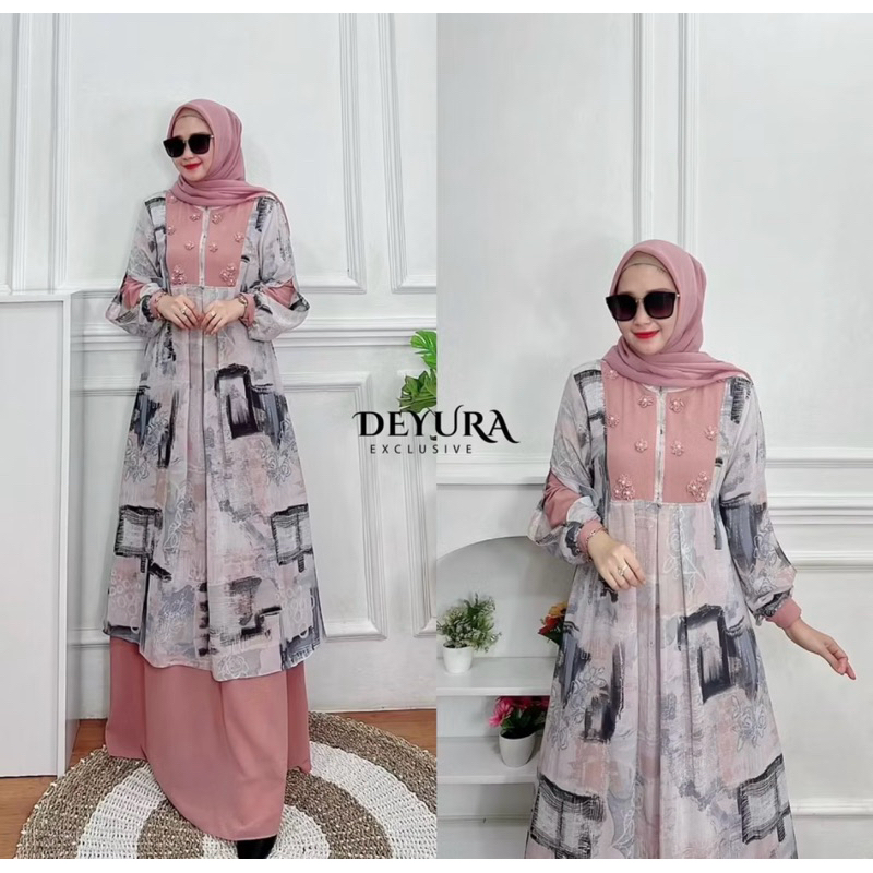 PRELOVED MALIKA DRESS BY DEYURA EXCLUSIVE FREE HIJAB