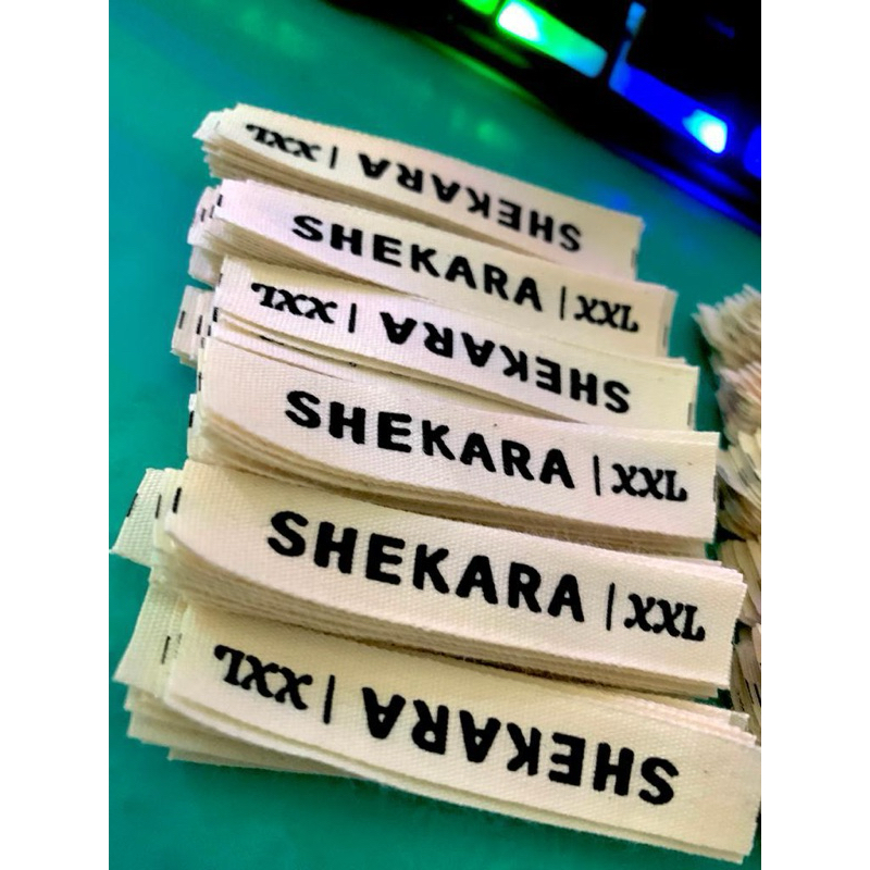 

( 100 pcs Label Pitterban ) Free design Label Pitterban Label Baju Label Murah Ukuran 2x5cm