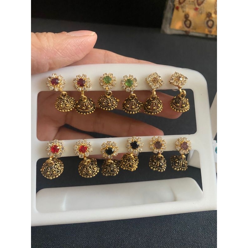 Anting India Murah/Anting Tusuk /Dubai Lapis Emas Cantik Anti Karat/Anting jhumkis india 16-20