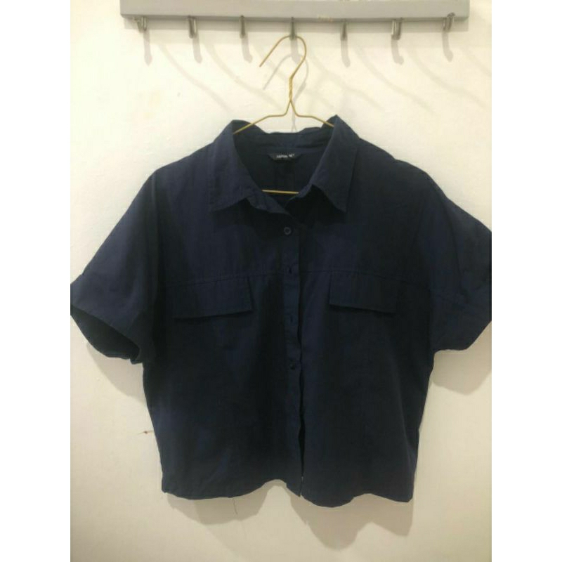 Preloved Kemeja Hardware | Preloved Kemeja Tebal | Preloved Kemeja Biru Navy | Preloved Kemeja Atasa