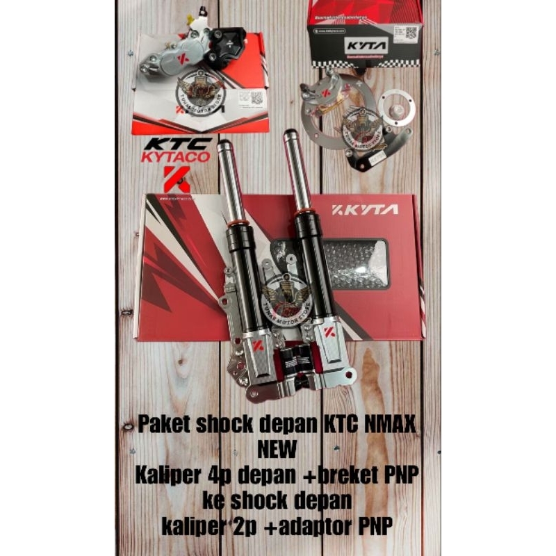 Shock depan KTC KYTA set kaliper depan belakang NMAX NEW NMAX TURBO KALIPER DEPAN 4P KALIPER BELAKAN