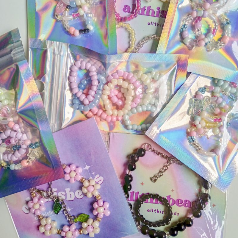 [SET] Cincin Manik Set Murah Lucu Freebies Kpop Aksesoris
