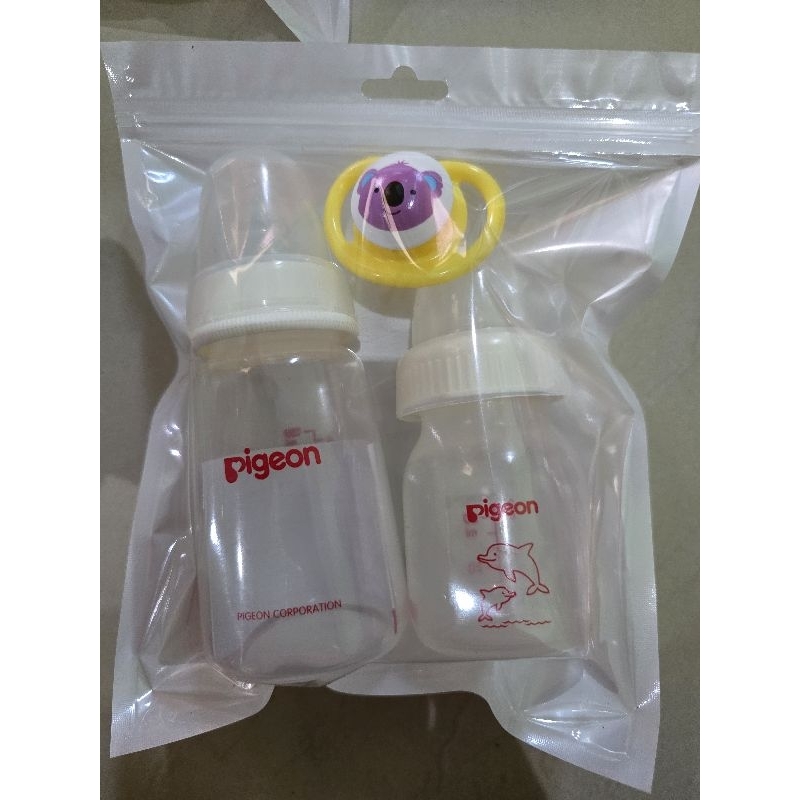 Paket Newborn Botol Susu Pigeon free  Empeng Pigeon / Paket Trial Pigeon Botol Susu Bayi Baru Lahir