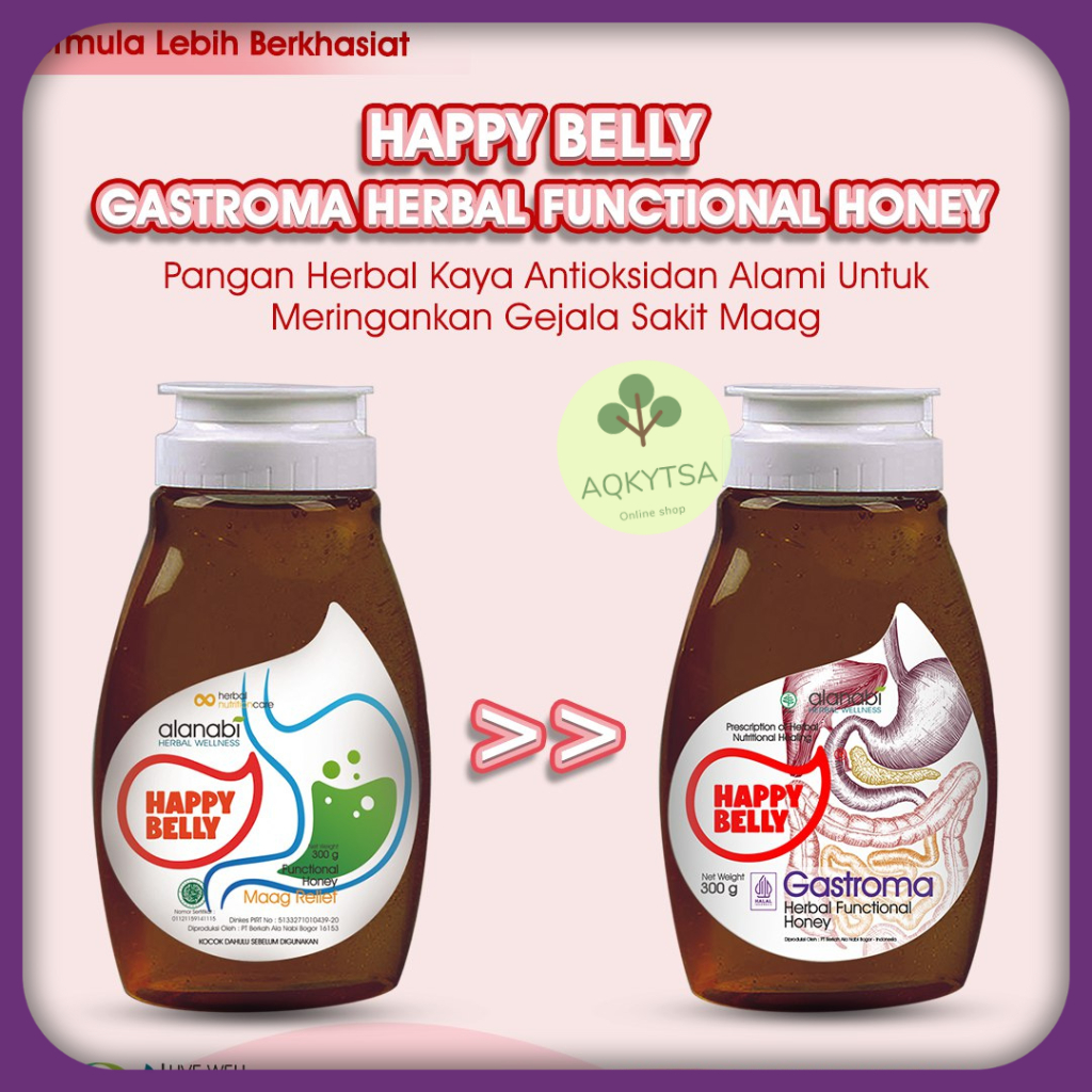 

Madu Herbal Alami untuk Gerd Maag Kronis Akut Asam Lambung Nektar Multiflora Happy Belly Alanabi