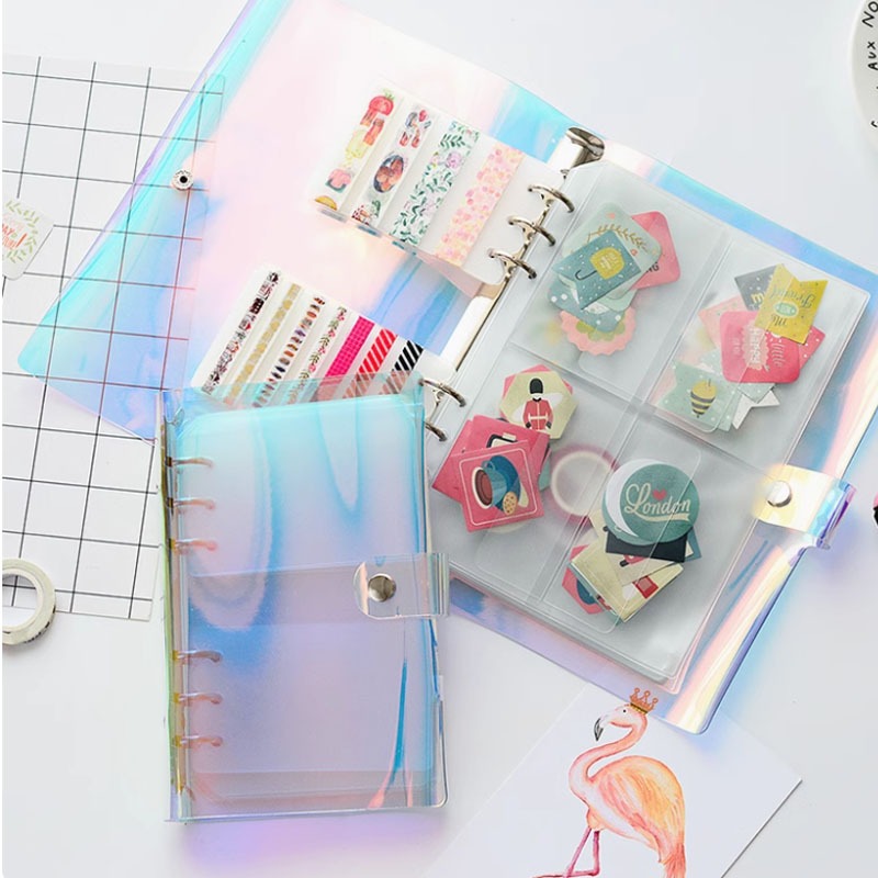 

A6 /A5Clear Soft PVC Notebook Binder Cover Planner 6-Ring Loose-Leaf Folder