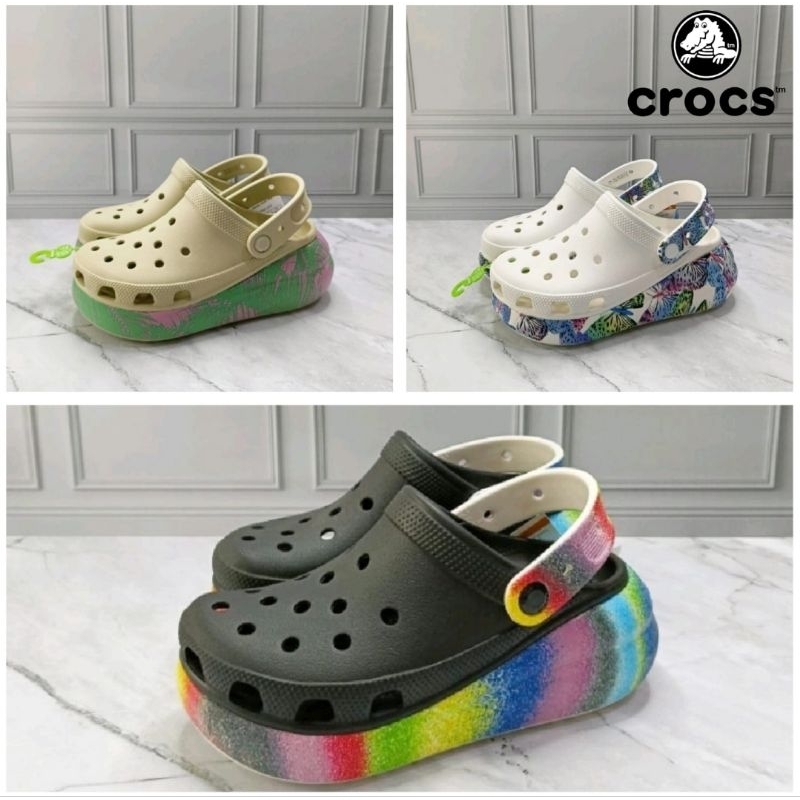 Crocs Crush Clog motif / crocs Classic Crush clog / Sandal Wanita Crush clog