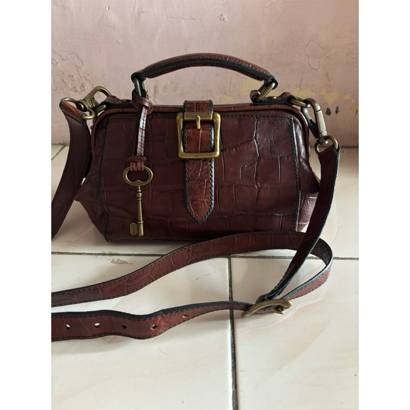 Tas VRV Frame Motif Croco Fos*il Ocil Preloved Bag