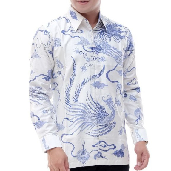 Kemeja Batik Satin Lapis Puring Motif Elegan Pria Dewasa