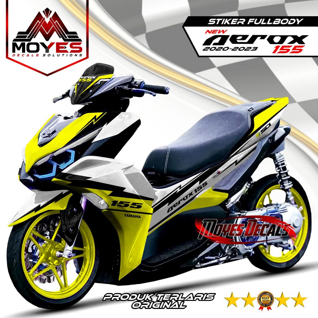 Decal Sticker Striping Yamaha New AEROX 155 Full body - Dekal Stiker Variasi New Aerox 155 Full Body