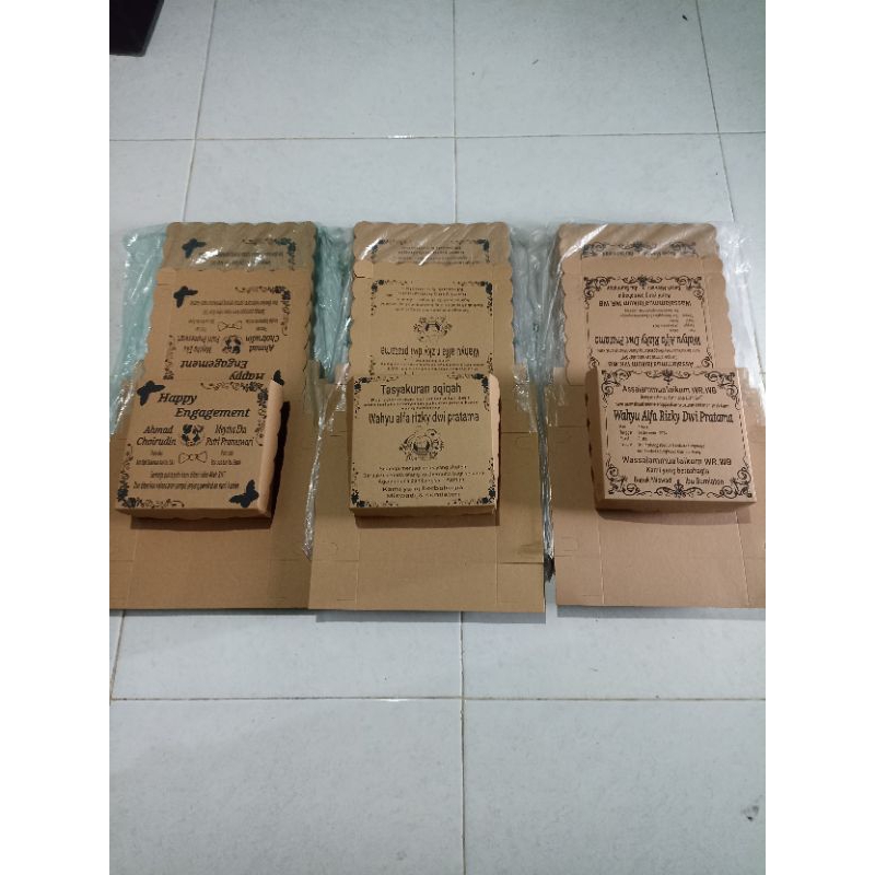 Dus nasi kardus jajan hajatan coklat craft kardus Sablon/Print Custom gambar kardus R3 R5 R6 R7 R8 R