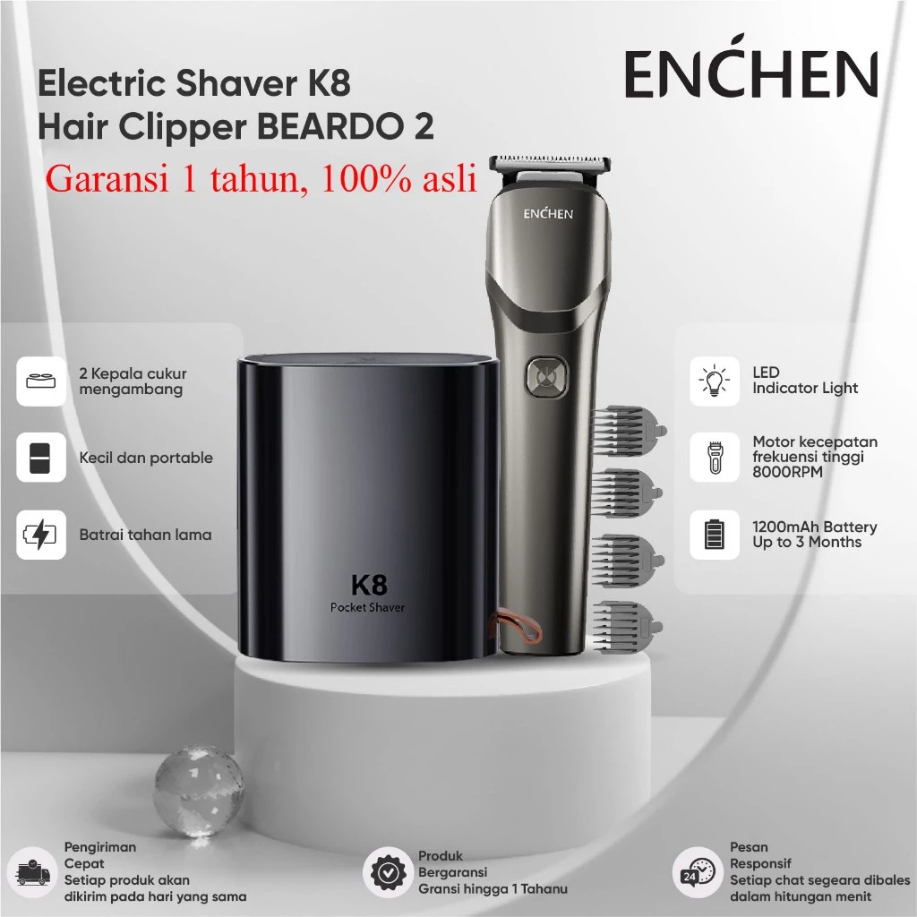 ENCHEN Alat Cukur Elektrik Pencukur Jenggot Portable | enchen k8 | beardo 2